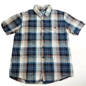 Vans Off The Wall Button Up Shirt Short Sleeve Blu
